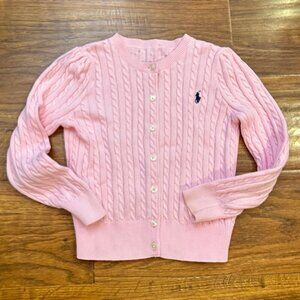 Pink Cable Knit Kids Sweater